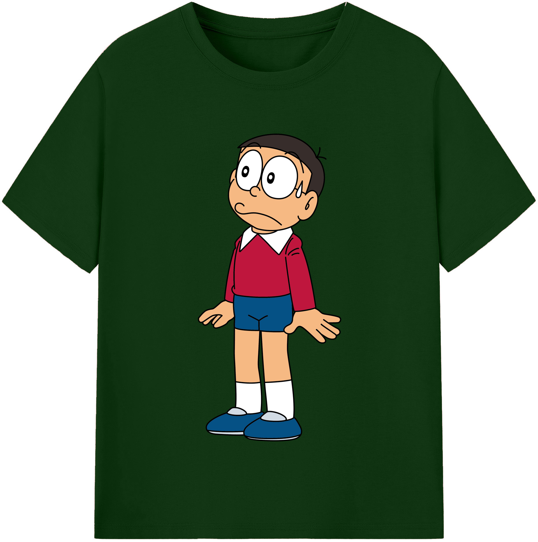 （画像用） ドラえもん 野比 のび太 Doraemon Nobita Nobi 綿100％半袖Tシャツ（フロントプリント）